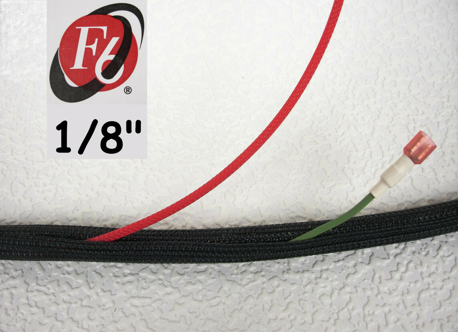 1/8" Flexo F6 Braided Cable Sleeving Wrap, Split Loom, Techflex F6n0.13bk