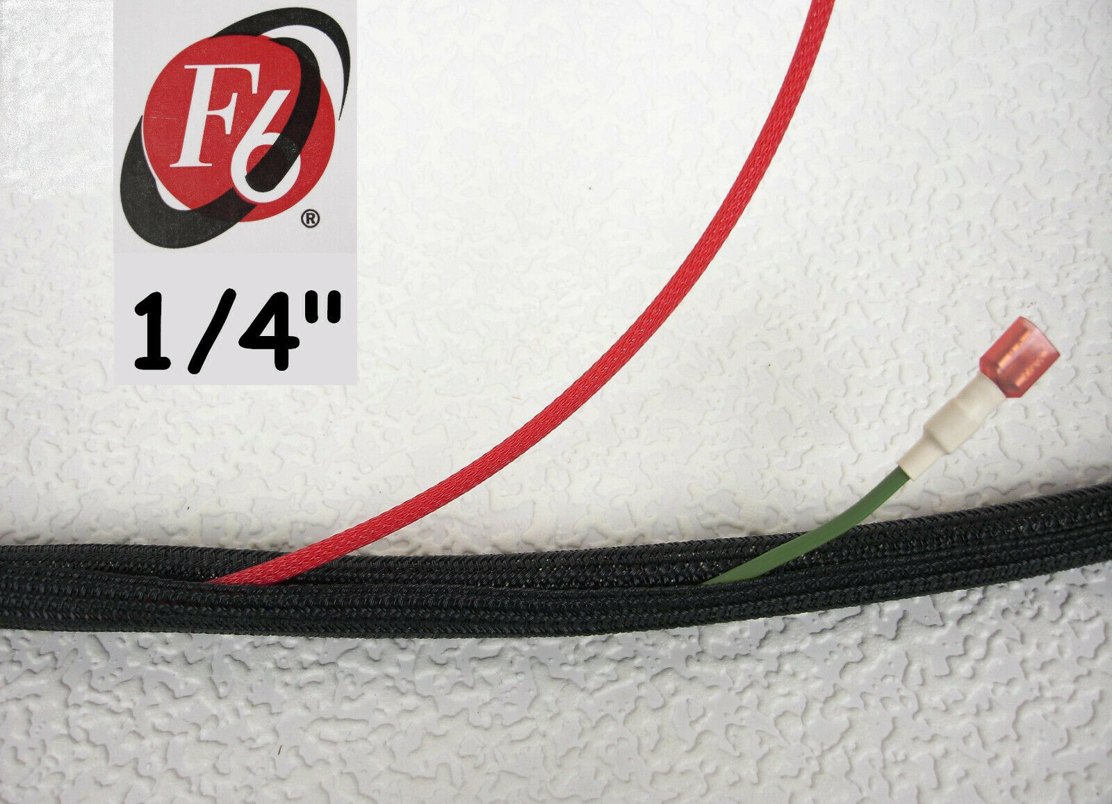 1/4" Flexo F6 Braided Cable Sleeving Wrap, Split Loom, Techflex F6n0.25bk