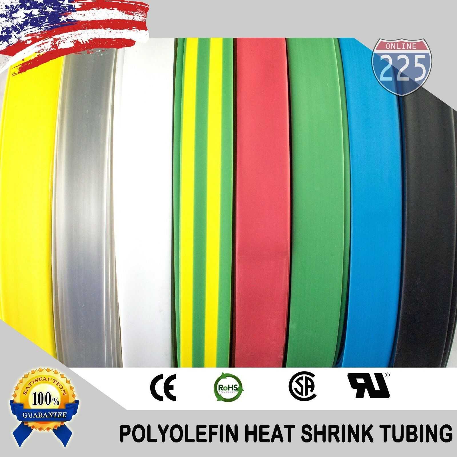 All Sizes & Colors 25 - 100 Ft Polyolefin 2:1 Heat Shrink Tubing Sleeving Us Lot
