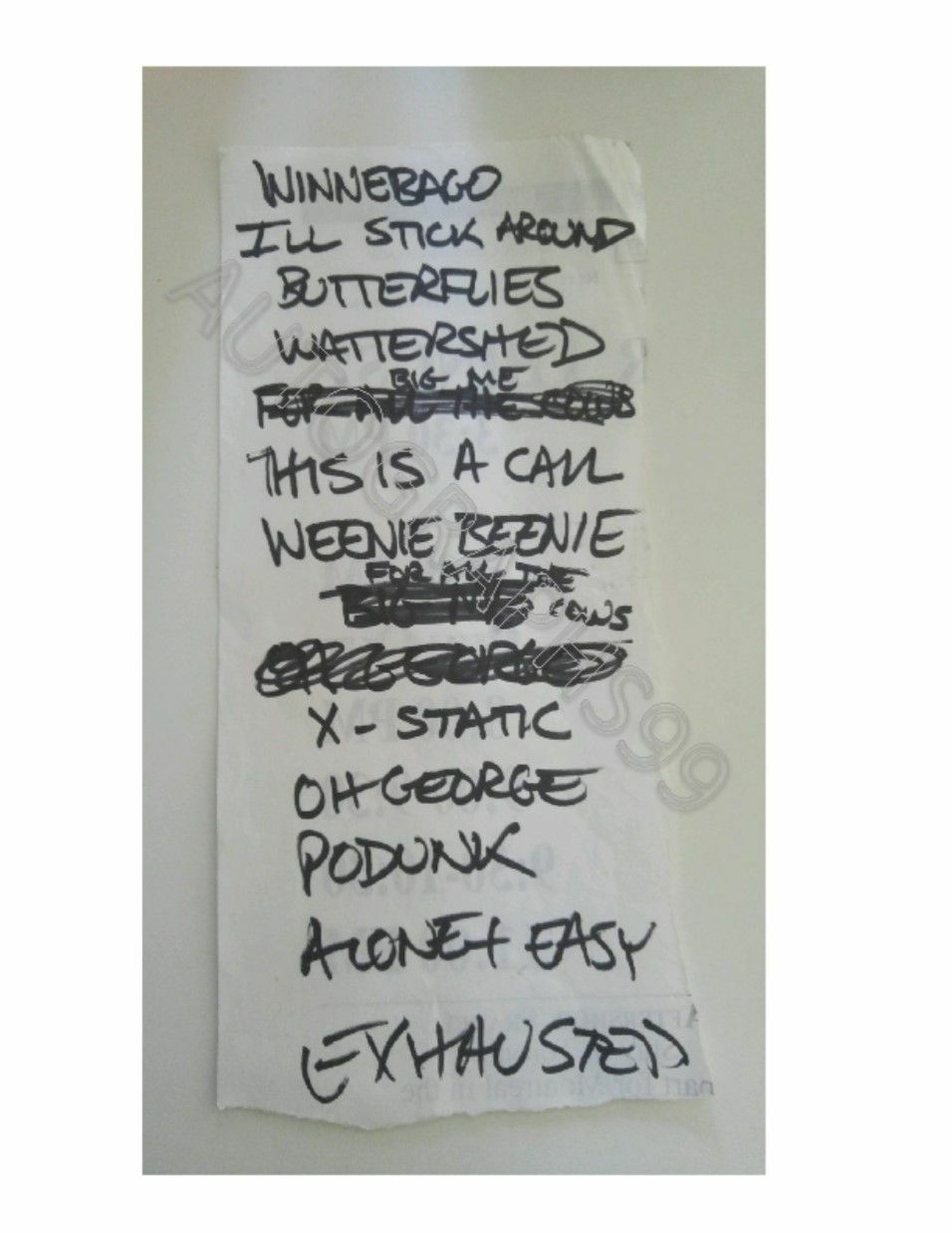 Foo Fighters Handwritten Setlist 1995 + Coa! Nirvana Dave Grohl Original Rare!